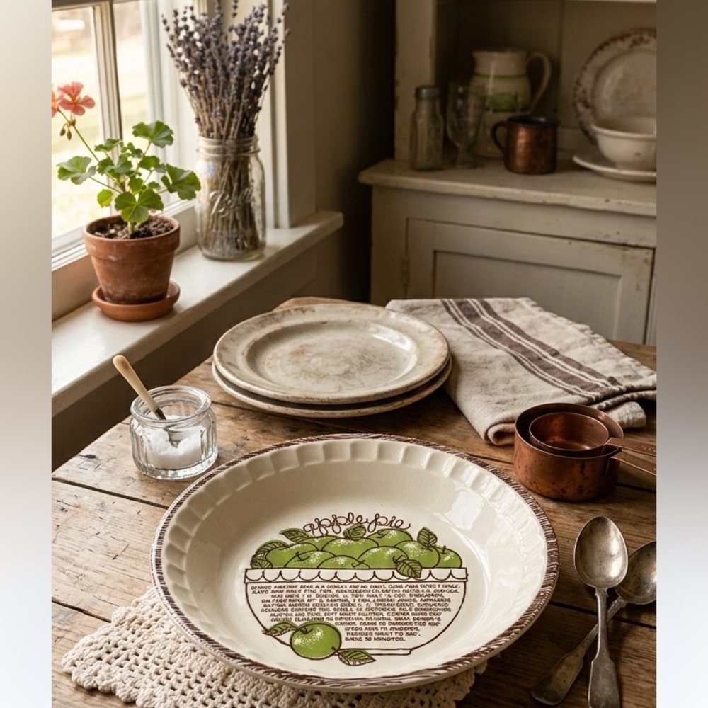 Vintage McCoy Pottery Apple Pie Recipe Plate - USA Made